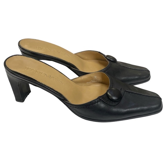 Ipanema black leather mule slide heels shoes size 7 with Insola technology - Picture 2 of 8